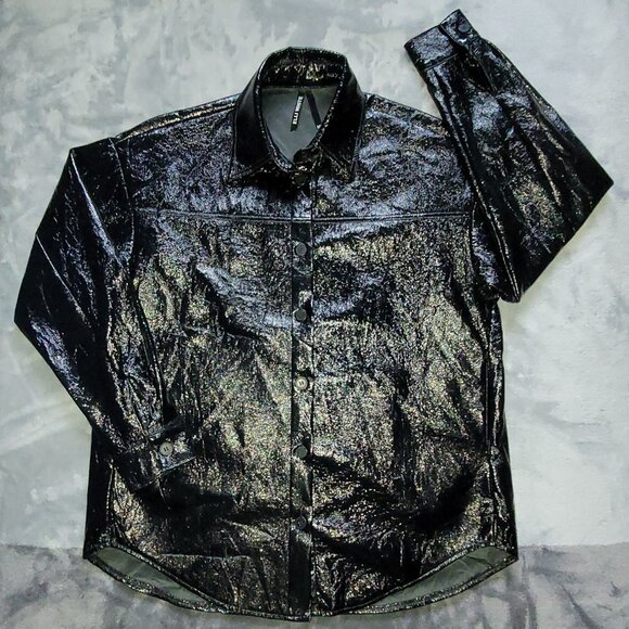 ❄️ S/M | Elli White | Faux Leather Jacket - Picture 1 of 7